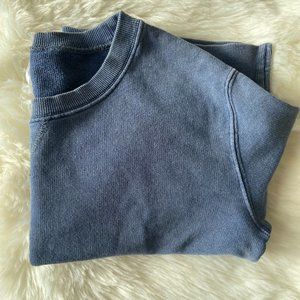 Free People Vintage Style Crewneck Sweatshirt Blue XS